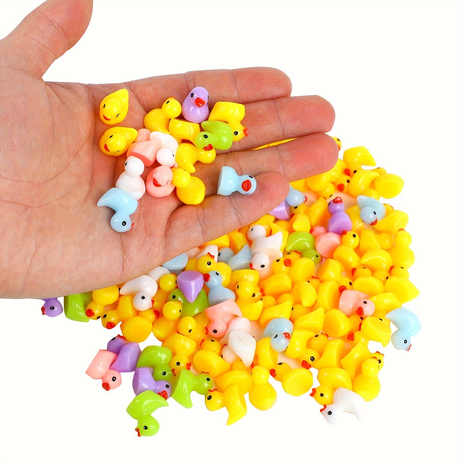 Nutcracker Figurine - 50/100pcs Multicolor MINI เป็ดเรซิ่น,เป็ดขนาดเล็กตัวเลขตกแต่งภูมิทัศน์สําหรับบ้านซ่อน Prank เกม