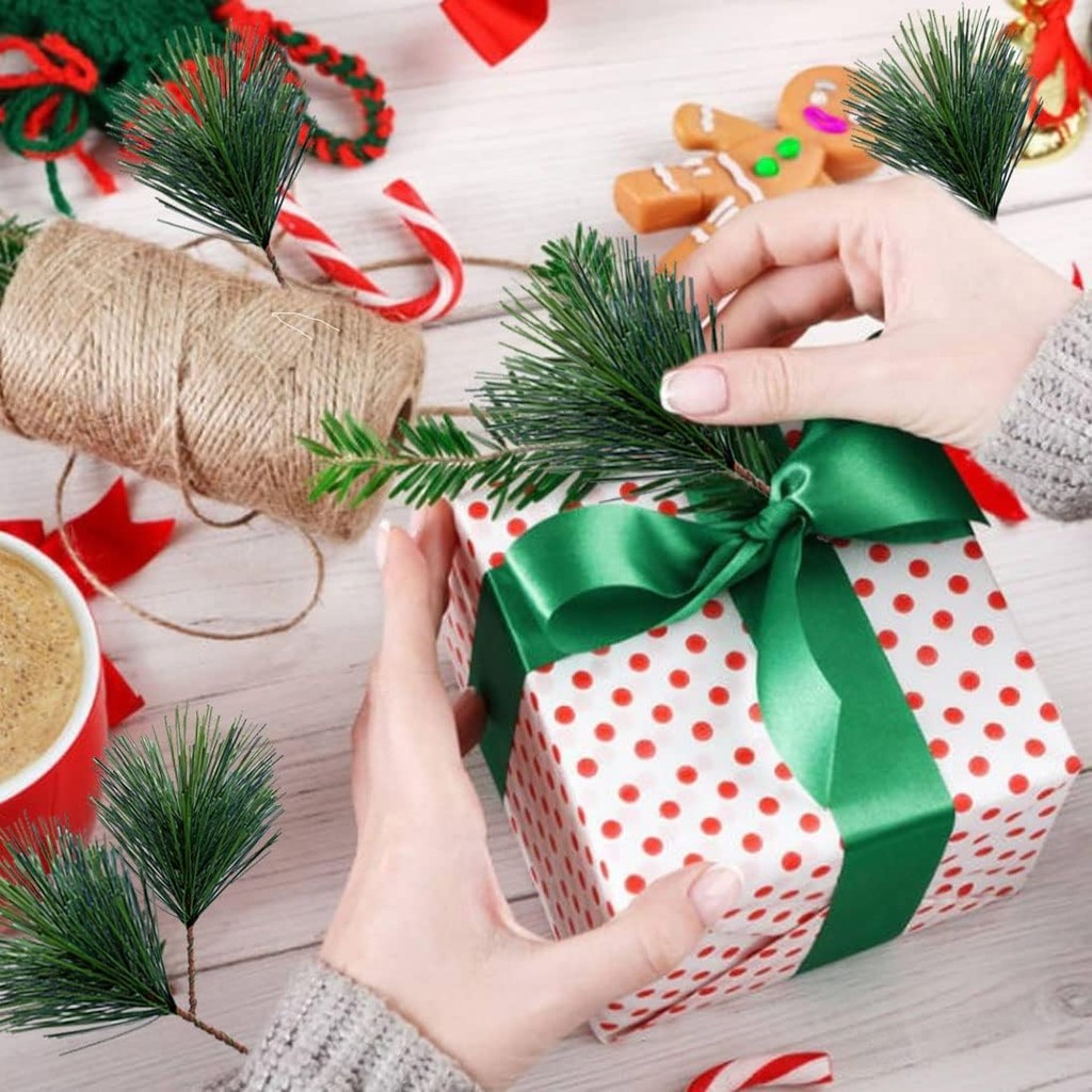 ก้านสนเขียวประดิษฐ์ 10-100 ชิ้ - Christmas Wreath Fake บทวิจารณ์และราคา