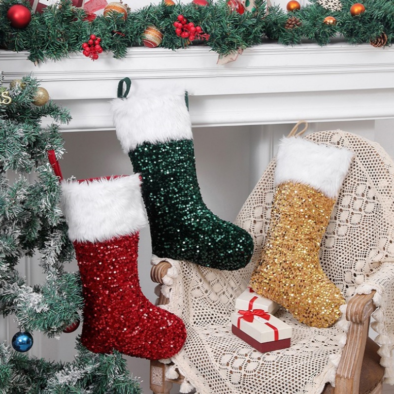 ถุงเท้าคริสต์มาสแบบพิมพ์ลายซับ - Christmas Stocking Hanging บทวิจารณ์และราคา